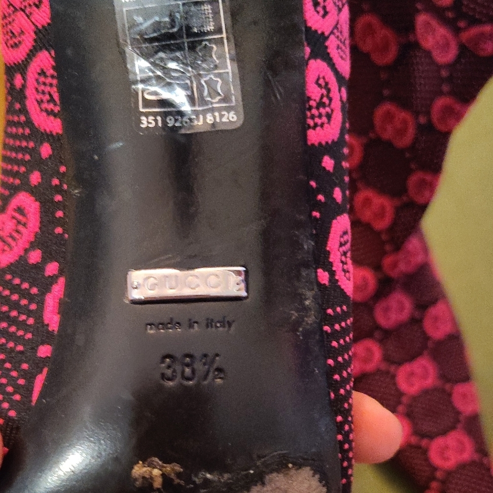 Gucci Black and Pink Ankle Boots - Picture 5 of 8